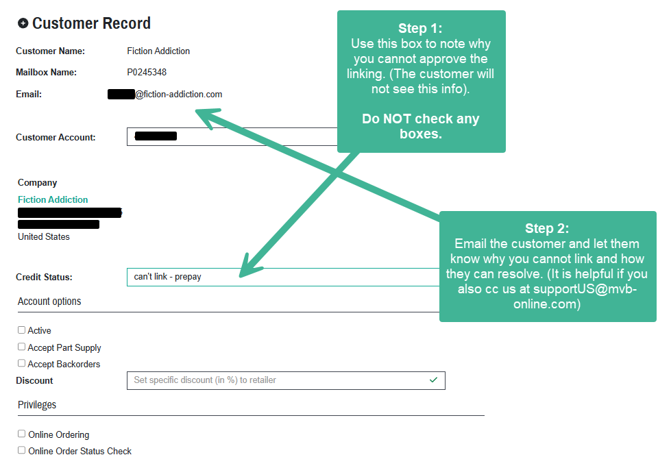 Notifications if account is unlinkable
