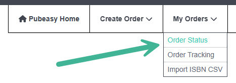 My orders menu options