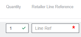 Red asterisk in the Line Ref box in the shopping cart
