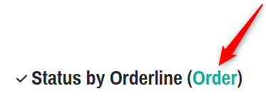 Status by Orderline with Orders hyperlink
